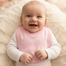 BB8: Plain Pink Pull Over Head Bib (Made in UK)